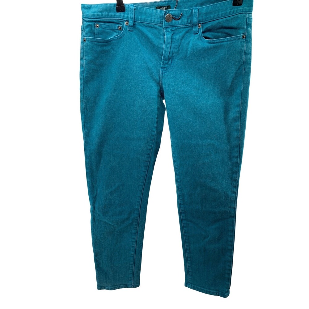 J.Crew Toothpick Skinny Jeans Teal Blue Stretch Denim Womens 32 Cropped 77088 - Picture 3 of 8